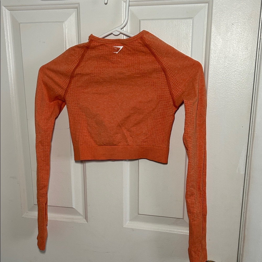Gym Shark Women's Orange Long Sleeve Workout Top - Picture 2 of 9